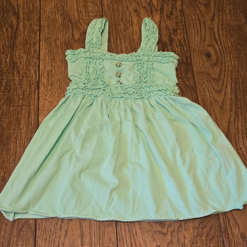 Mint Green Sleeveless Dress with Button Detail